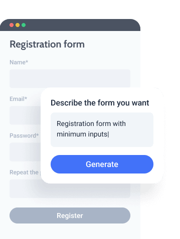 generating a registration form using jetformbuilder ai